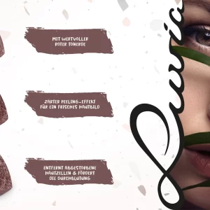 Luvia Cosmetics Konjac Schwamm – Set Red Clay 25